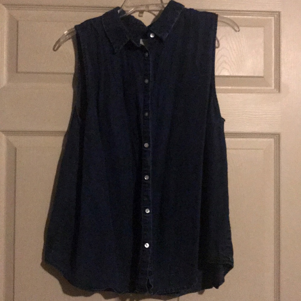 Light Weight Blue Jean Button Vest